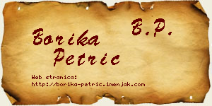 Borika Petrić vizit kartica